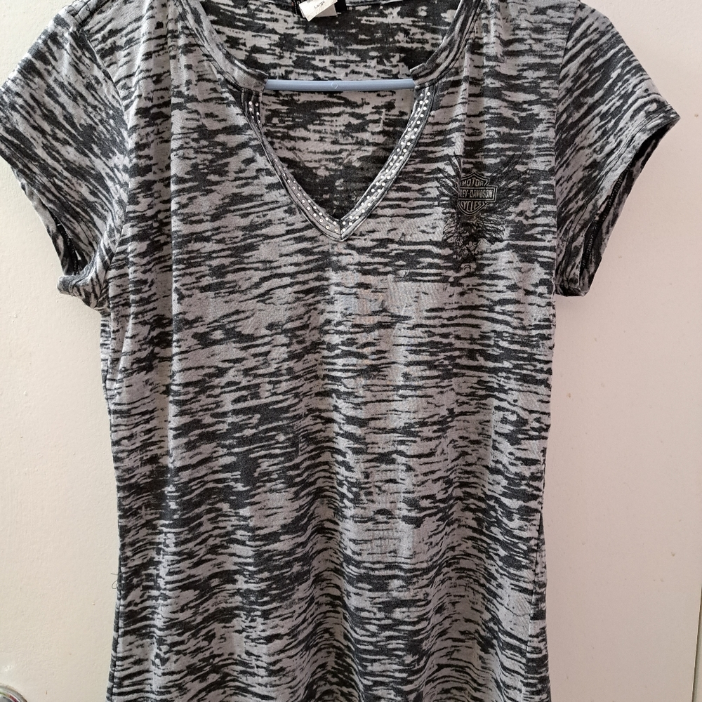 HARLEY DAVIDSON Womens Top Sz L Pre-Owned